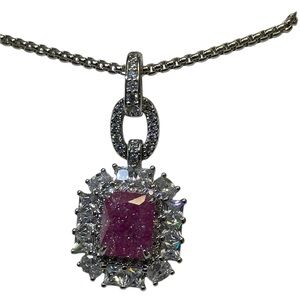 Bomb Party OG Necklace- Sparks In The Sky- NK73304 Rhodium/Rose Ice Crystal NIB